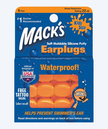 Mack´s earplugs for children 6 pairs - orange
