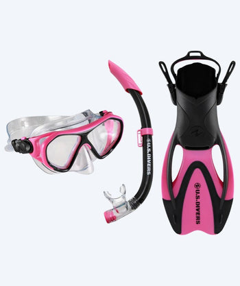 Aqualung snorkel set for kids (8-18) - Dorado II - Pink/black