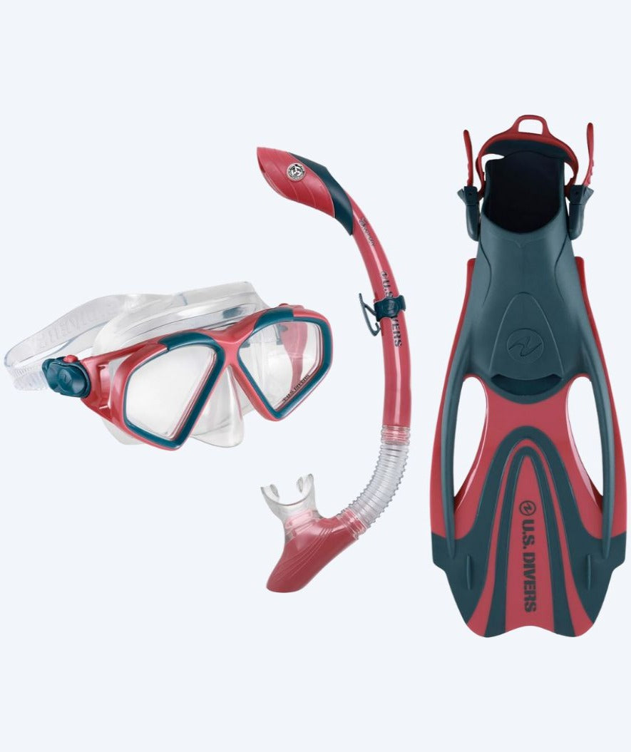 Cozumel snorkel set for adults - Cozumel - Dark blue/red