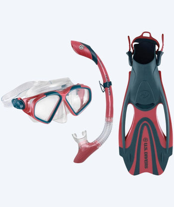 Aqualung snorkel set for adults - Cozumel - Dark blue/red