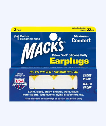 Mack´s earplugs for swimming 2 pairs - Clear