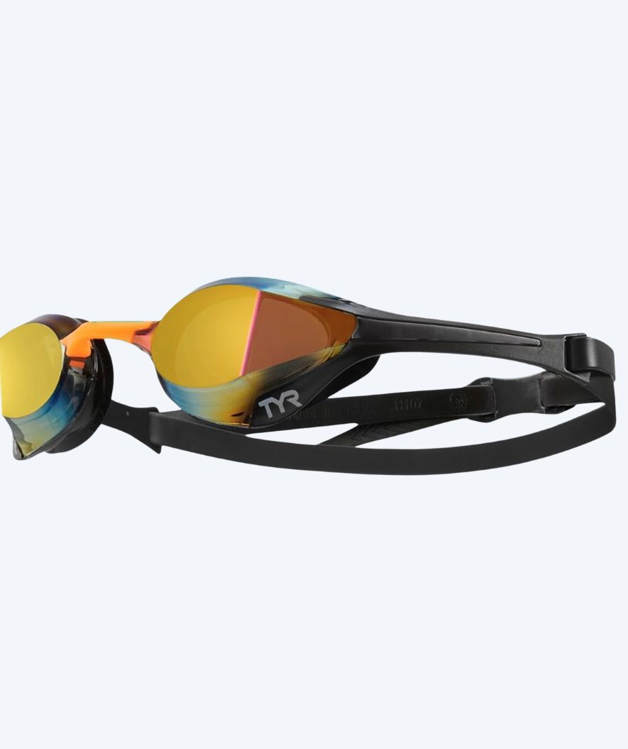 TYR Elite swim goggles - Tracer-X Elite Mirrored - Gold/orange