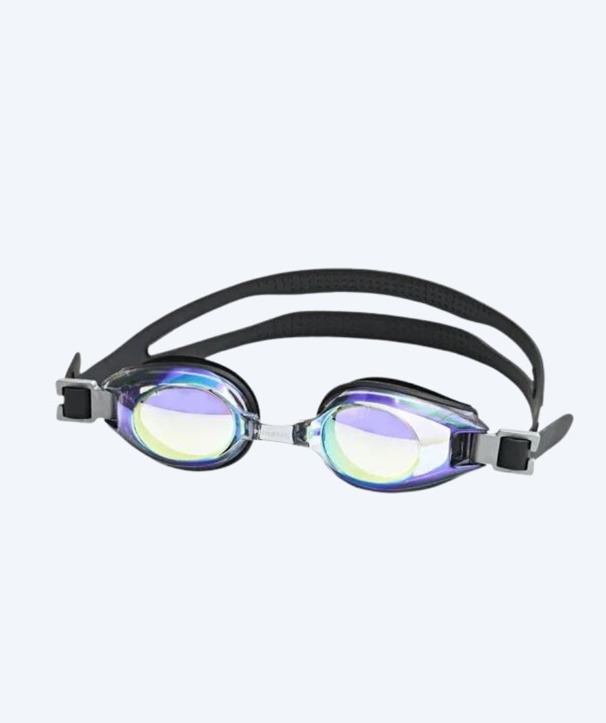 Primotec farsighted prescription swim goggles for adults - (+1.0) to (+8.0) - Black (Mirror lens)