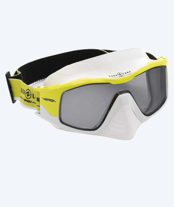 Aqualung swim mask for adults - Versa - White/yellow (Smoke Lens)