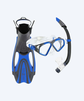 Aqualung snorkel set for adults - Hawkeye - Black/blue