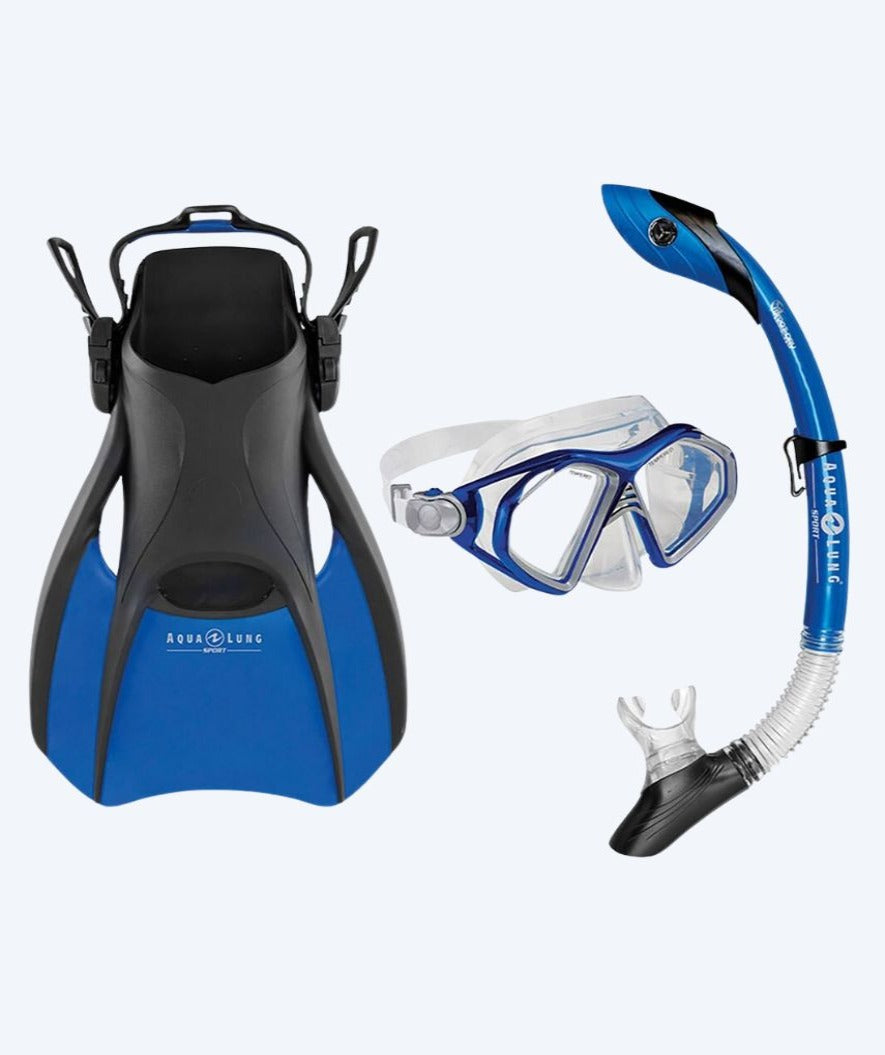 Aqualung snorkel set for adults - Trooper - Black/blue