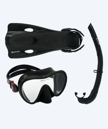 Aqualung snorkel set for adults - Nabul - Black/red