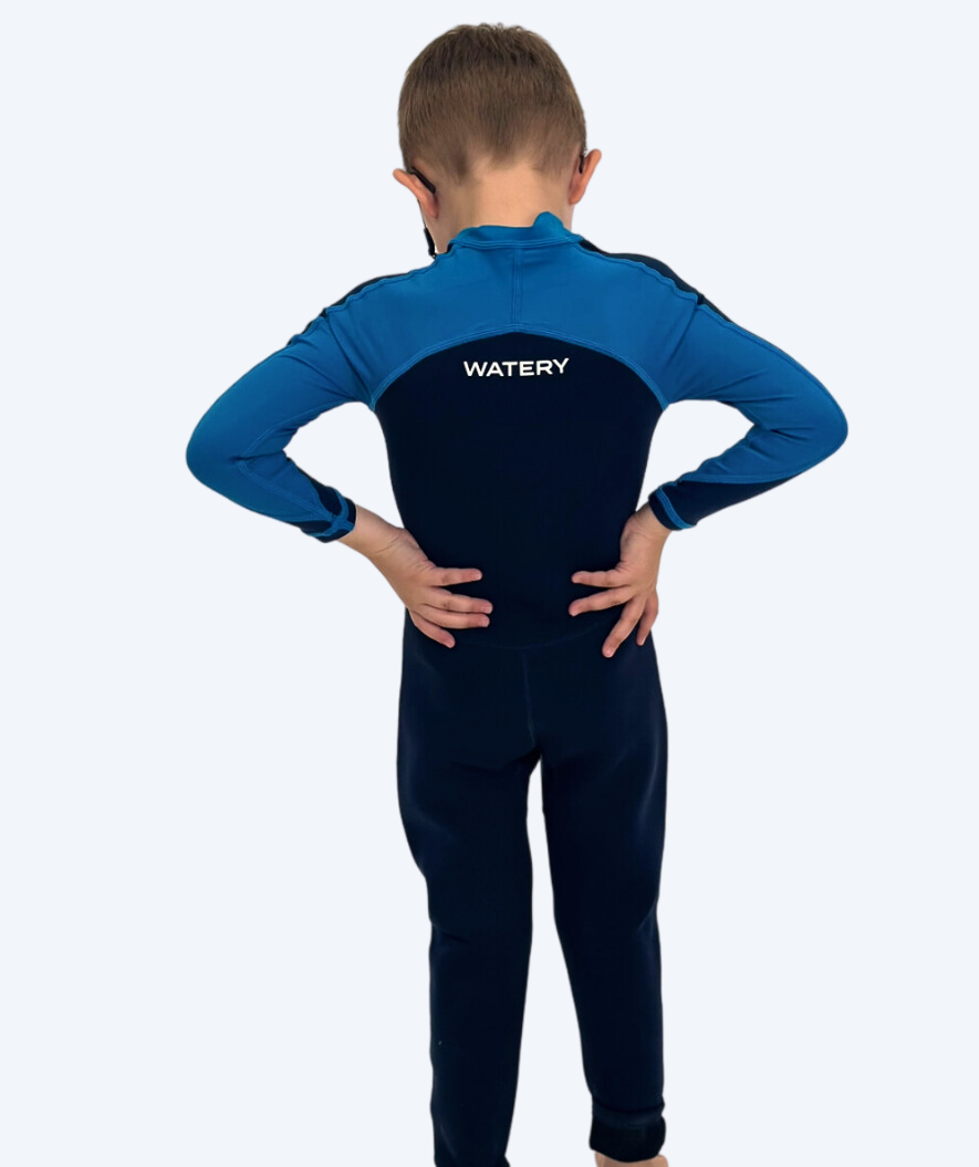 Watery wetsuit for kids - Calypso Full-Body - Blue/dark blue