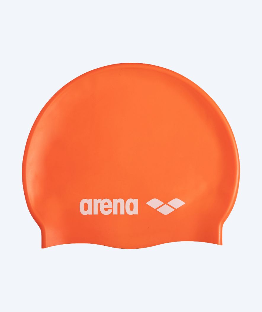 Arena swim cap - Classic Silicone - Orange/white