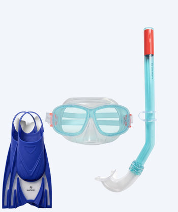 Watery snorkel set for kids (4-10) - Wyre/Bimasha - White/Blue