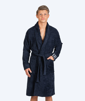 Watery bathrobe for men - ER Luxe - Navy blue