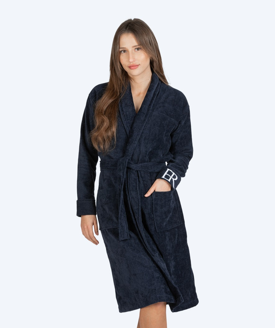 Watery bathrobe for women - ER Luxe - Navy blue