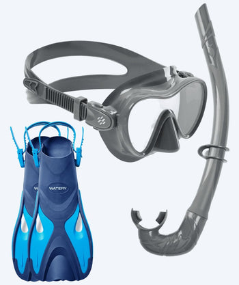 Watery snorkel set for kids - Fisher/Cliff - Blue/grey