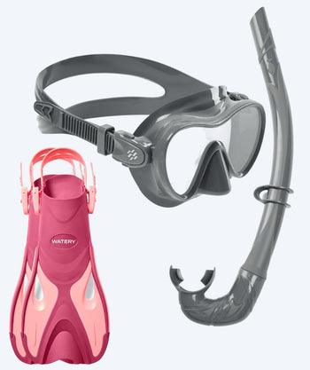 Watery snorkel set for kids - Fisher/Cliff - Pink/grey