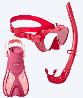 Watery snorkel set for kids - Fisher/Cliff - Pink/dark red