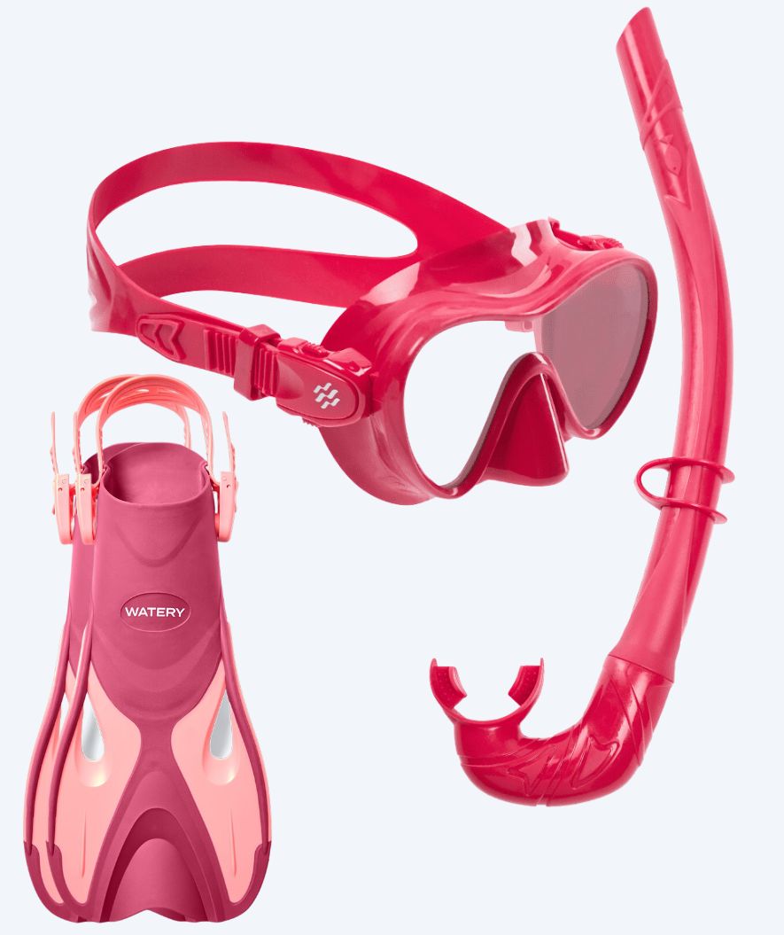 Watery snorkel set for kids - Fisher/Cliff - Pink/red