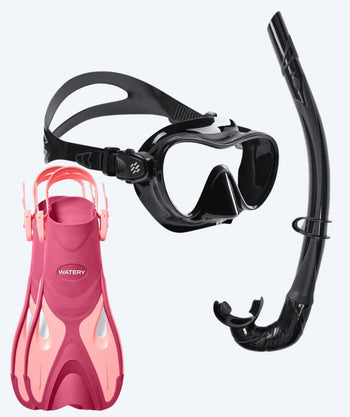 Watery snorkel set for kids - Fisher/Cliff - Pink/black