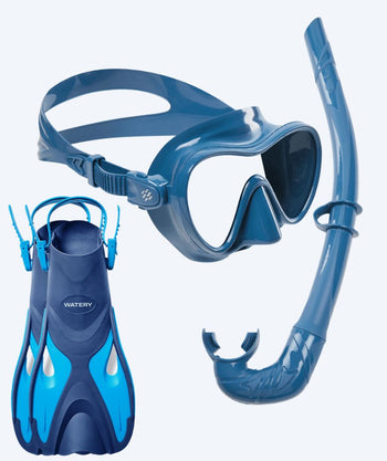 Watery snorkel set for adults - Fisher/Cliff - Blue/blue