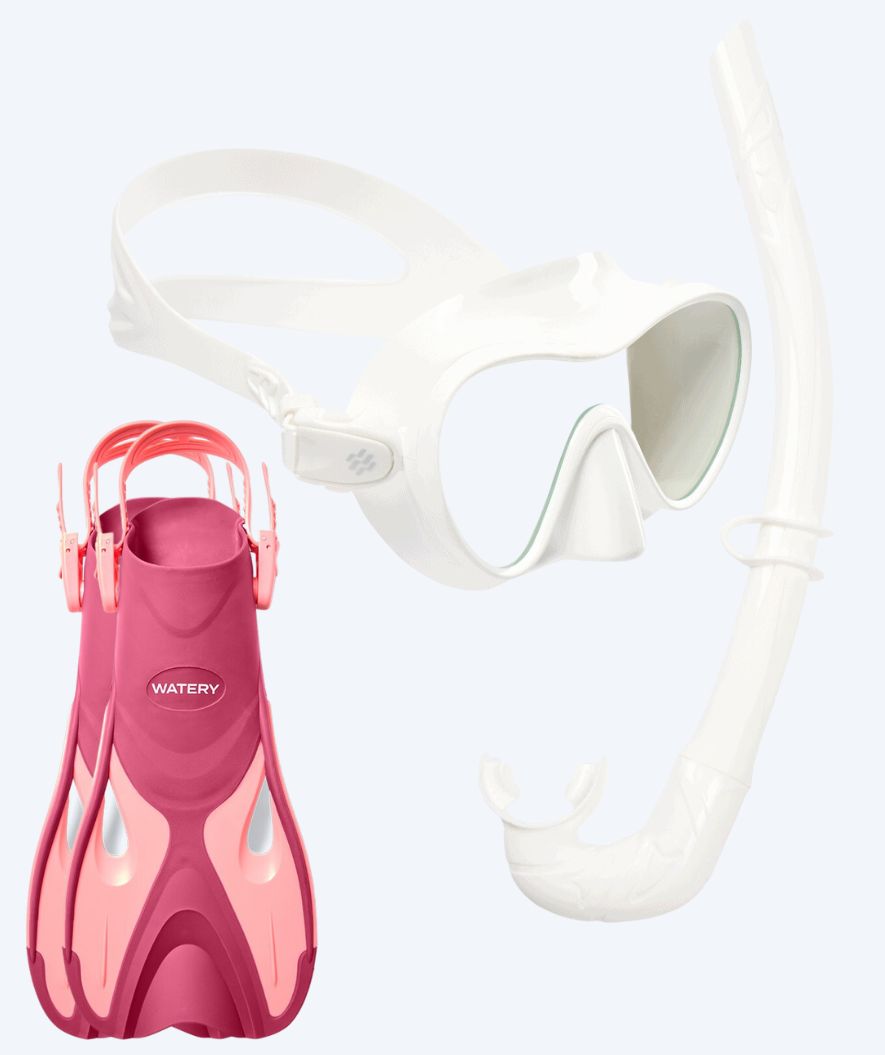 Watery snorkel set for adults - Fisher/Cliff - Pink/white