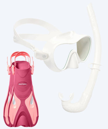 Watery snorkel set for adults - Fisher/Cliff - Pink/white