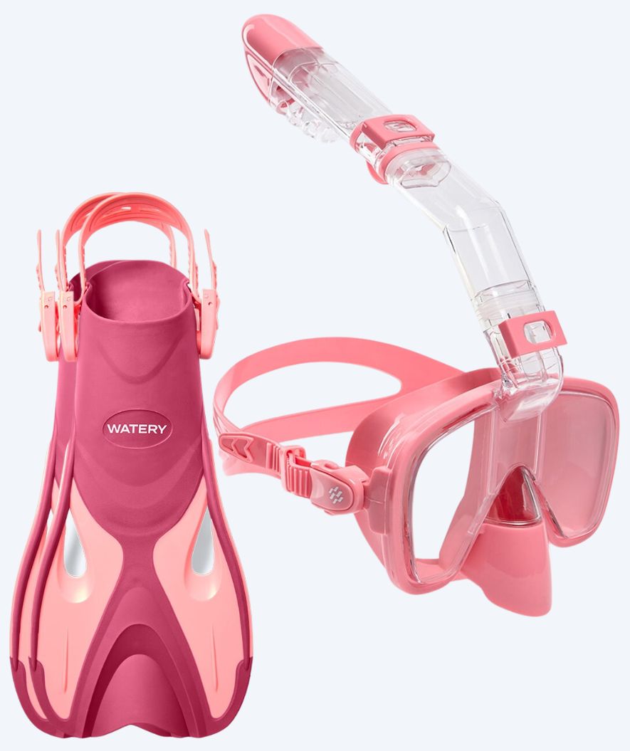 Watery snorkel set for kids - Fisher/Pearl - Pink/pink