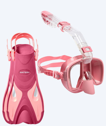 Watery snorkel set for adults - Fisher/Pearl - Pink/pink