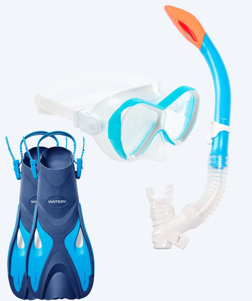 Watery snorkel set for kids - Fisher/Triton - Blue/light blue