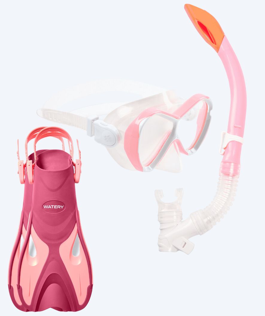 Watery snorkel set for kids - Fisher/Triton - Pink/light pink