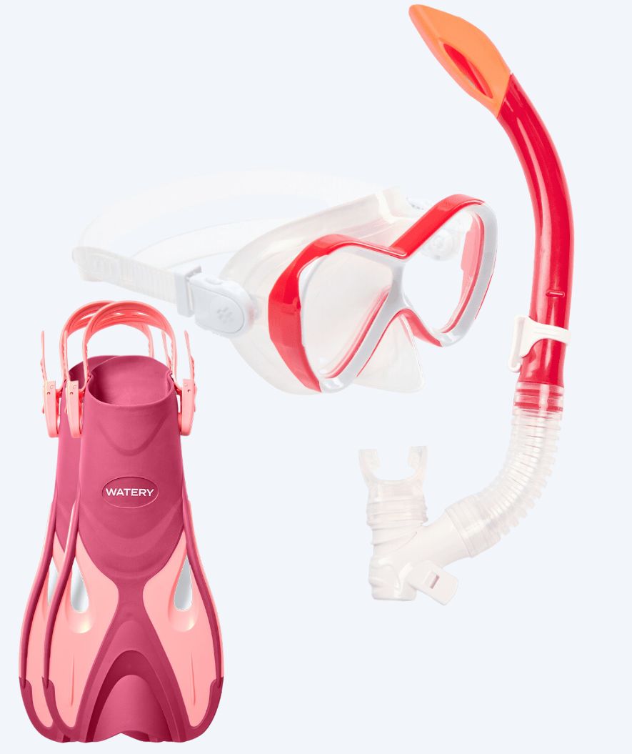 Watery snorkel set for kids - Fisher/Triton - Pink/red