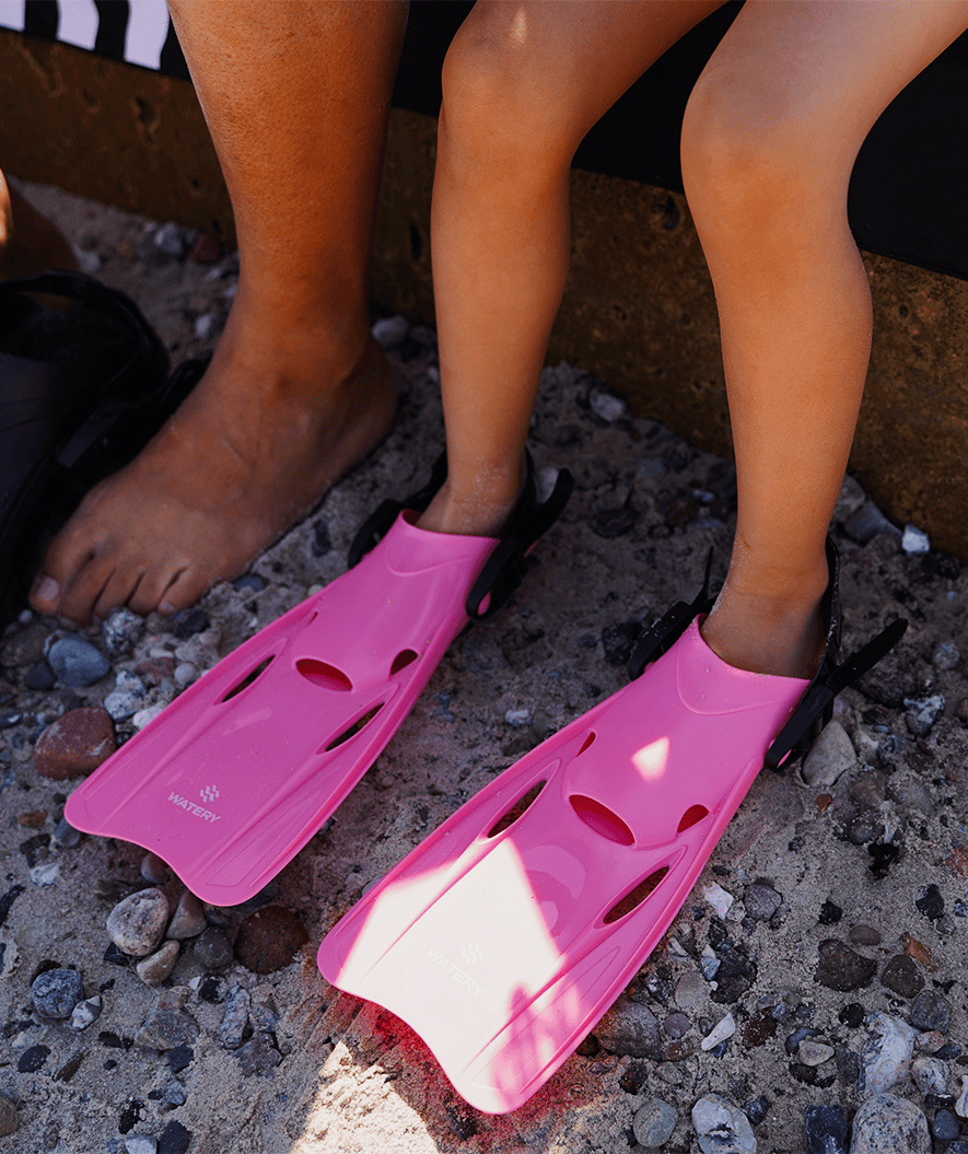 Watery diving fins for kids/junior (27-38) - Fleetwood - Light pink