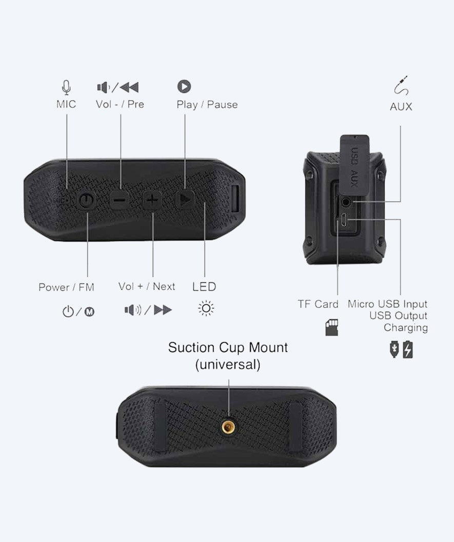 H2OAudio waterproof Bluetooth Speaker - Float - Black