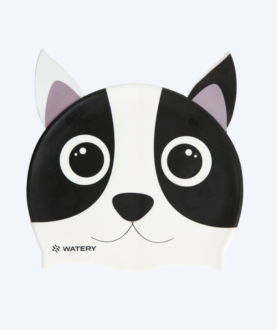 Watery swim cap for kids - Dashers - Dog (white/black)