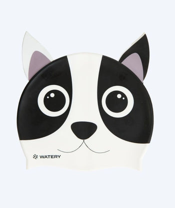Watery swimming cap for kids - Dashers - Dog (White/black)