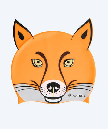 Watery swim cap for kids - Dashers - Fox (Orange/grey)