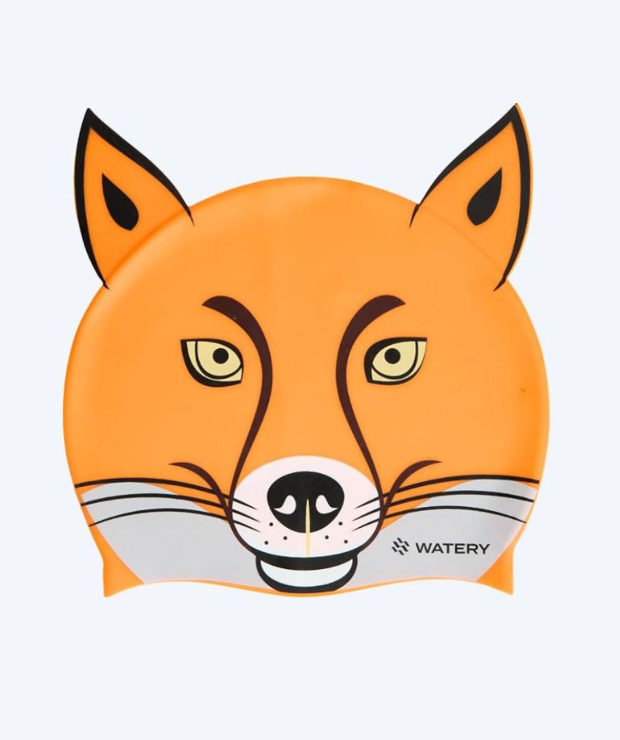 Watery swim cap for kids - Dashers - Fox (Orange/grey)