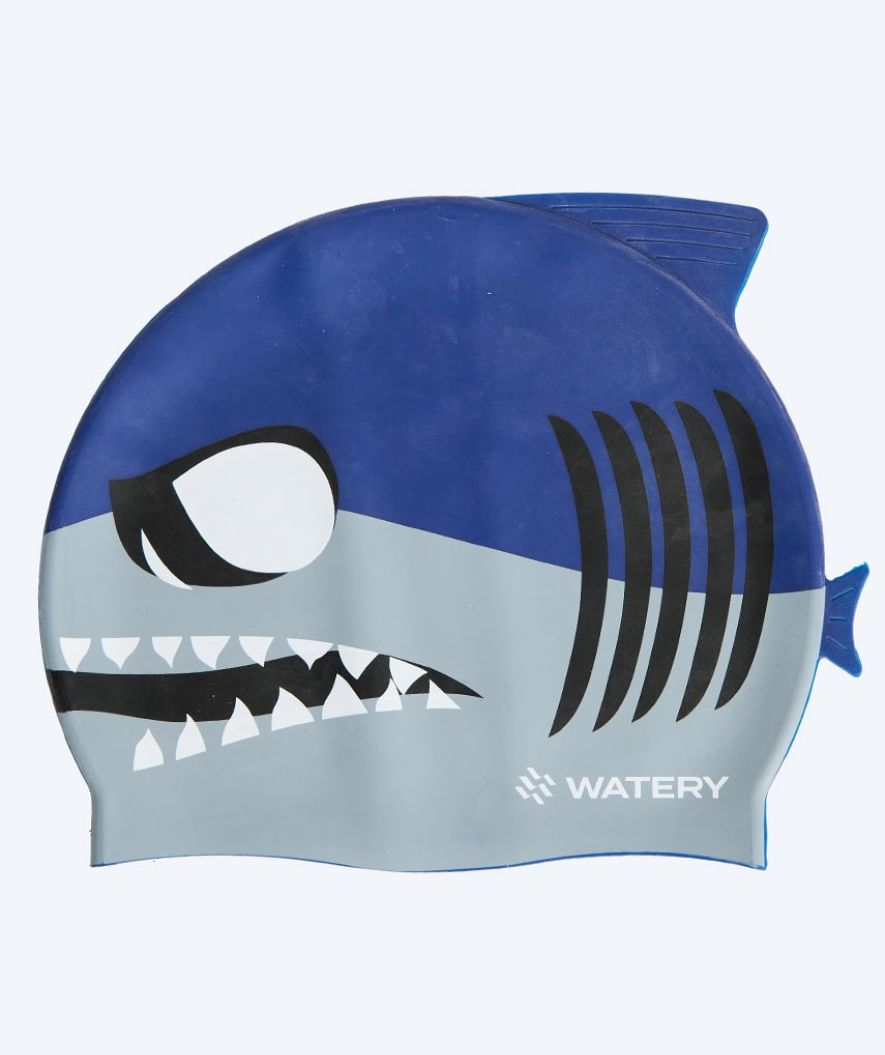 Watery swim cap for kids - Dashers - Shark (Blue/grey)