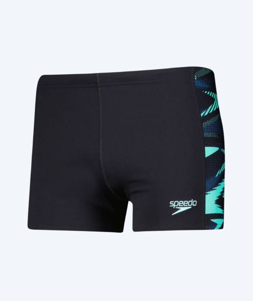 Speedo trunks for men - Hyperboom Panel - Black/turquoise