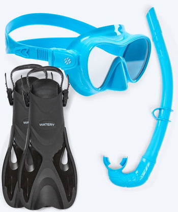 Watery snorkel set for kids - Fisher/Cliff - Light blue