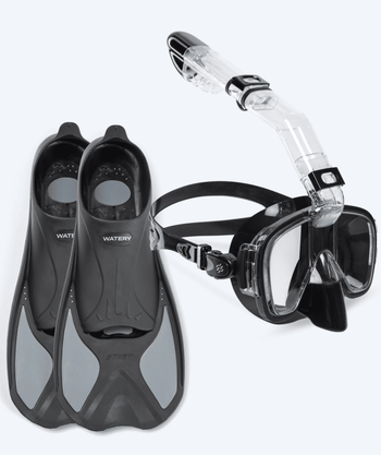 Watery snorkel set for adults - Pike/Pearl - Black