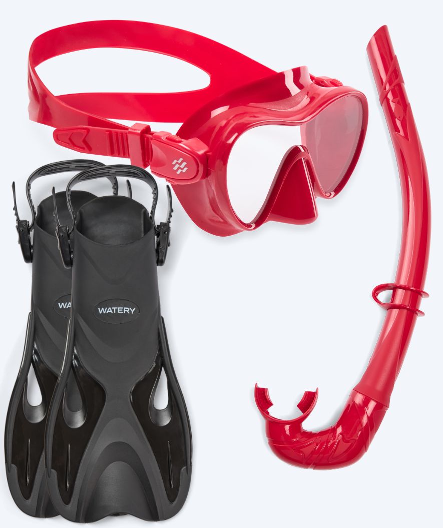 Watery snorkel set for kids - Fisher/Cliff - Dark red