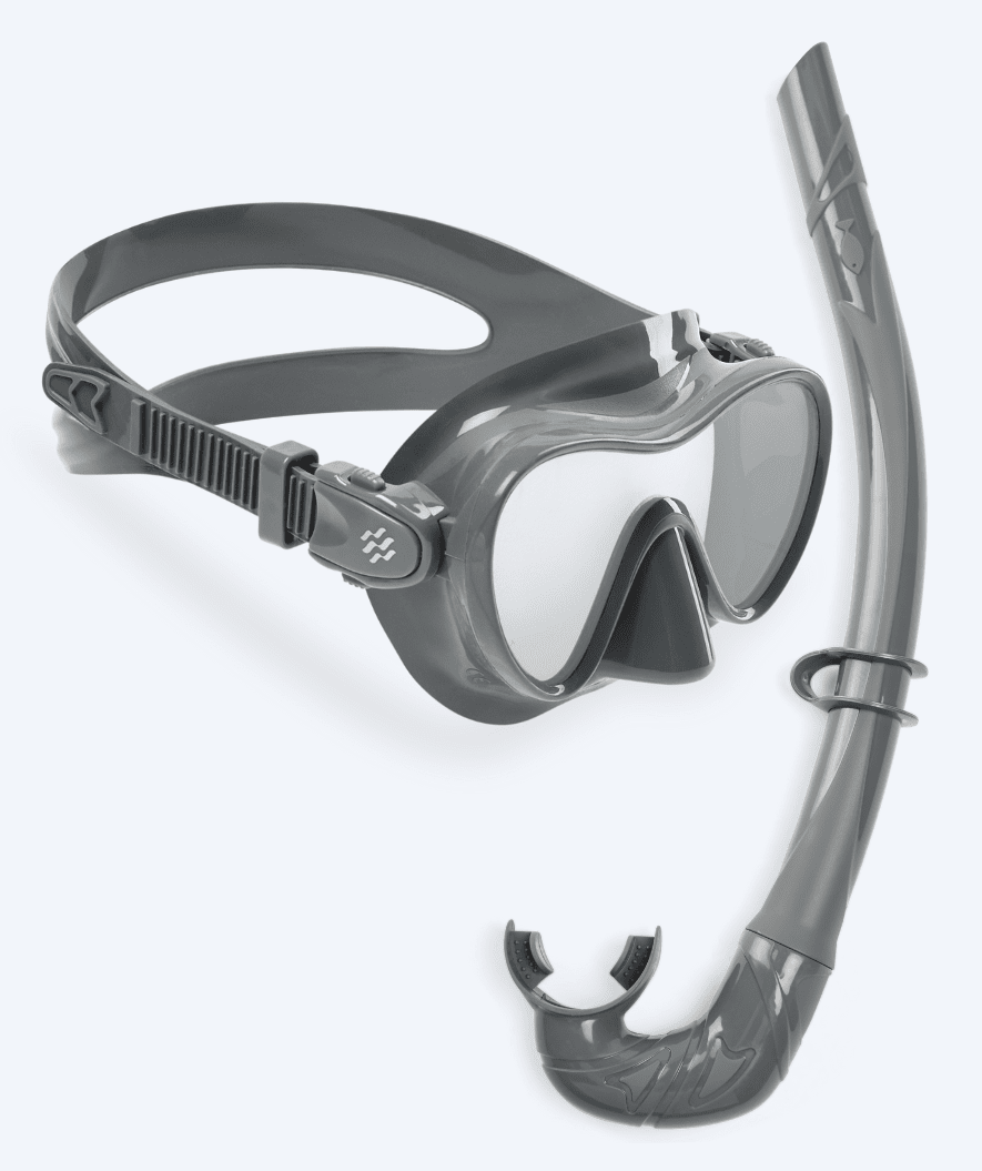 Watery Combo snorkel set for kids - Cliff - Grey