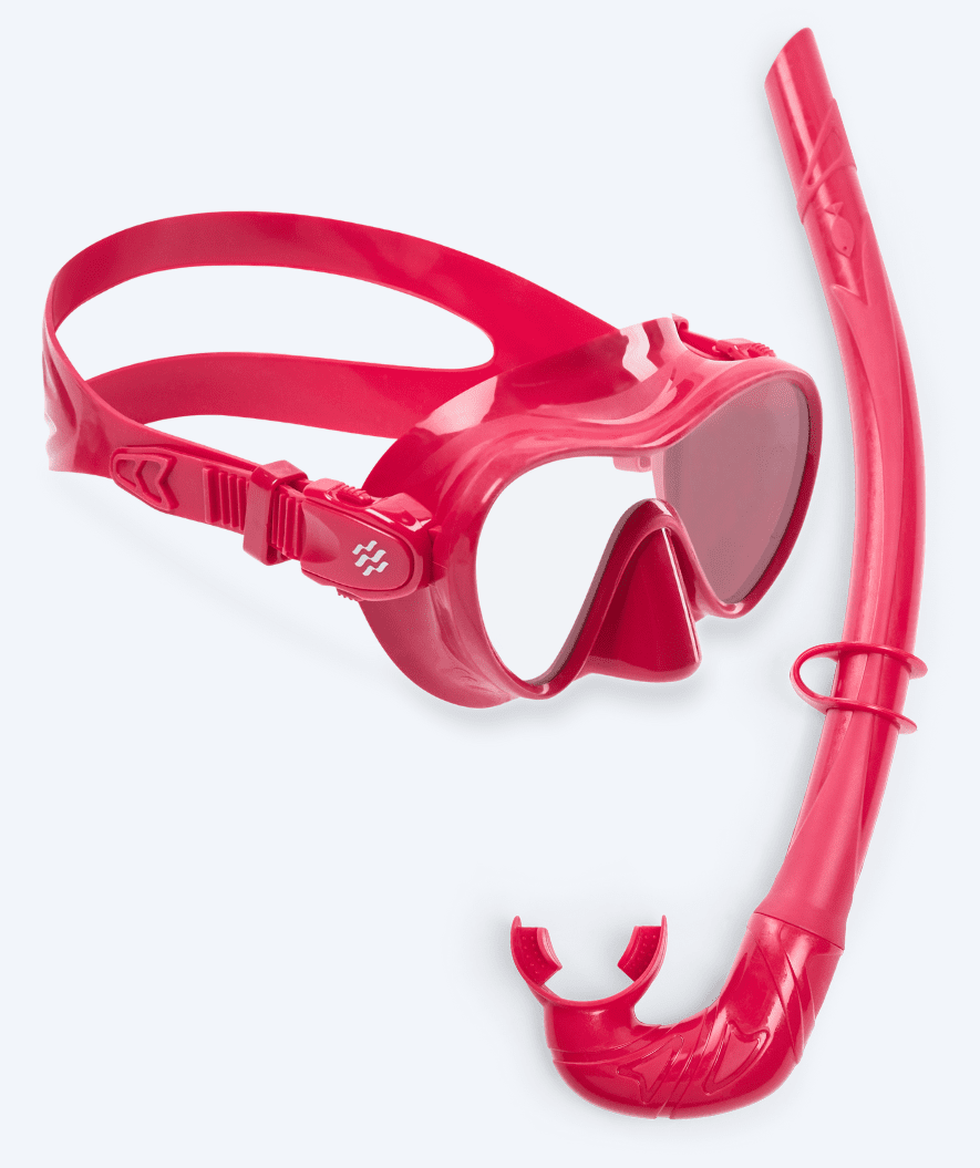 Watery Combo snorkel set for kids - Cliff - Red