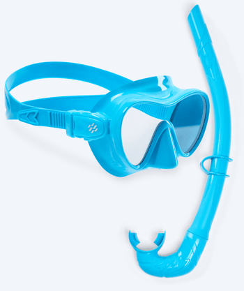 Watery Combo snorkel set for kids - Cliff - Light blue