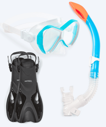 Watery snorkel set for kids - Fisher/Triton - Light blue