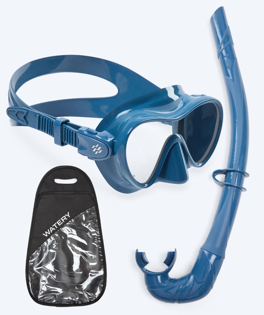 Watery Combo snorkel set for kids - Cliff - Dark blue