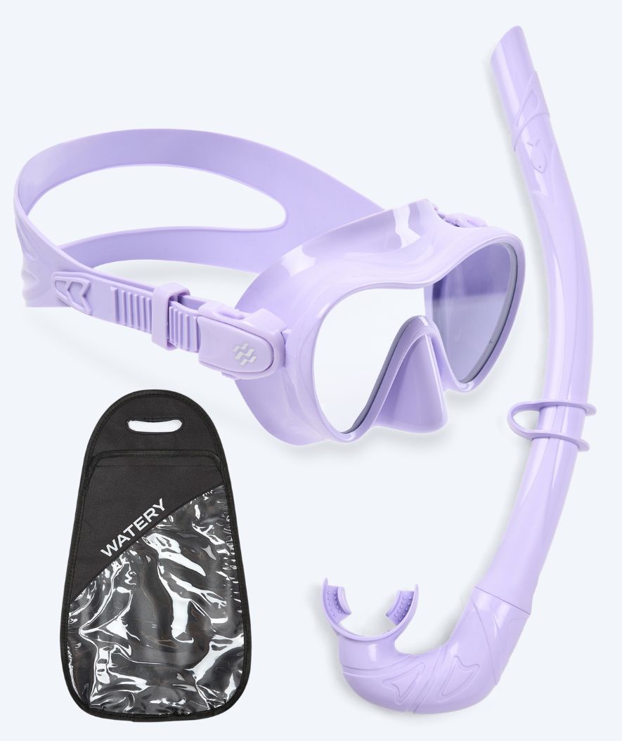Watery Combo snorkel set for kids - Cliff - Purple
