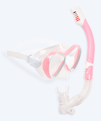 Watery Combo snorkel set for kids - Triton Full-dry - Pink