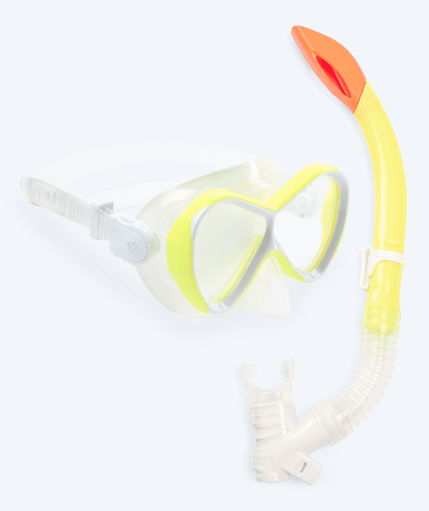 Watery Combo snorkel set for kids - Triton Semi-dry - Yellow