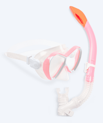 Watery Combo snorkel set for kids - Triton Semi-dry - Pink