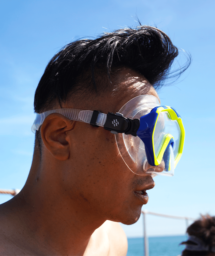 Watery Combo snorkel set for adults (from 15 years) - Leach Pro - Blue/yellow